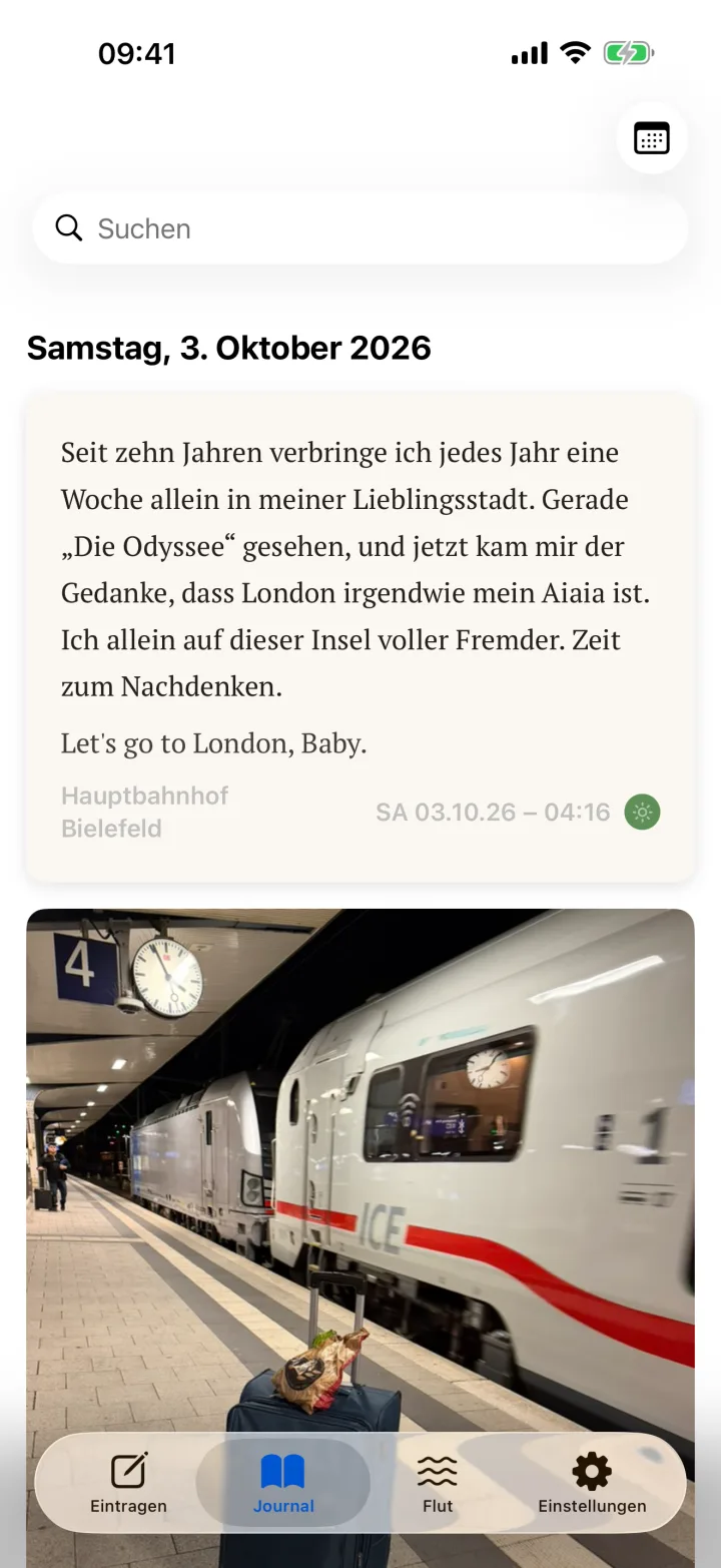 Das Journal im Stil Magazin: Serifenschrift.